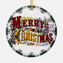 ヴィンテージメリークリスマスオーナメント セラミックオーナメント