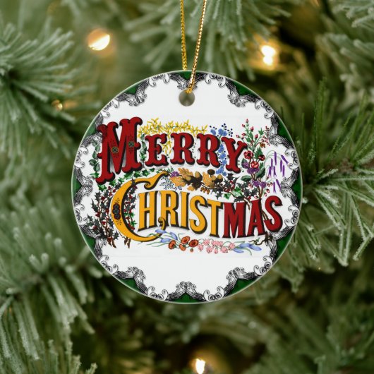 ヴィンテージメリークリスマスオーナメント セラミックオーナメント (ツリー)