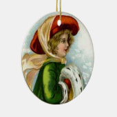 ヴィンテージメリークリスマスオーナメント セラミックオーナメント (右)