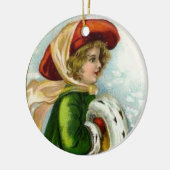 ヴィンテージメリークリスマスオーナメント セラミックオーナメント (左)