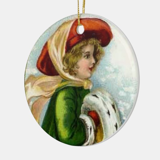 ヴィンテージメリークリスマスオーナメント セラミックオーナメント (左)