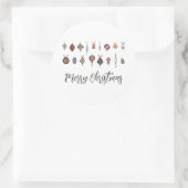 ヴィンテージメリークリスマスオーナメント ラウンドシール (バッグ)