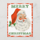 ヴィンテージメリークリスマスカスタムサンタさん家族の写真 ポストカード (正面)