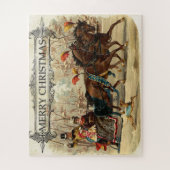 ヴィンテージメリークリスマスキャリッジ ジグソーパズル (縦)