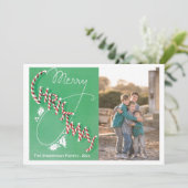 ヴィンテージメリークリスマスキャンディーケーン文字フォトカード シーズンカード (スタンド正面)