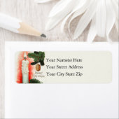 ヴィンテージメリークリスマスキャンドルナットパインブランチ ラベル (インサイチュ)