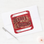 ヴィンテージメリークリスマスギフトシール スクエアシール (封筒)