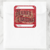 ヴィンテージメリークリスマスギフトシール スクエアシール (バッグ)