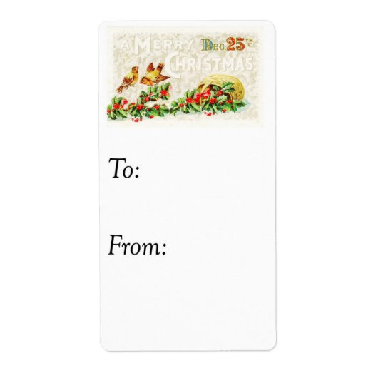 ヴィンテージメリークリスマスギフトラベル ラベル (正面)