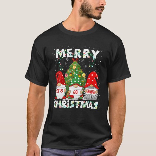 ヴィンテージメリークリスマスグノミーブランドンA行こう Tシャツ (正面)