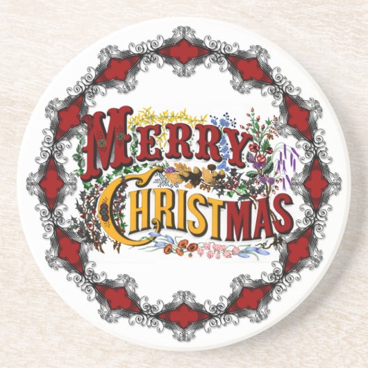 ヴィンテージメリークリスマスコースター コースター (正面)