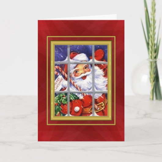 ヴィンテージメリークリスマスサンタカード シーズンカード (正面)