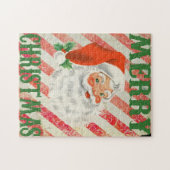ヴィンテージメリークリスマスサンタクロースジグソーパズル ジグソーパズル (横)