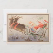 ヴィンテージメリークリスマスサンタクローストナディースリー シーズンカード (正面)
