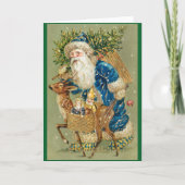 ヴィンテージメリークリスマスサンタグリーティングカード カード (正面)
