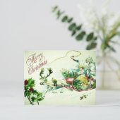 ヴィンテージメリークリスマスサンタスリートインディア ポストカード (スタンド正面)