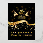 ヴィンテージメリークリスマスサンタスリートインディア 箔シーズンカード (正面)