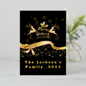 ヴィンテージメリークリスマスサンタスリートインディア 箔シーズンカード (立ち正面)