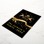 ヴィンテージメリークリスマスサンタスリートインディア 箔シーズンカード (回転した状態)