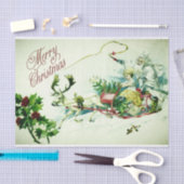 ヴィンテージメリークリスマスサンタスリートインディア  薄葉紙 (クラフト)