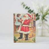 ヴィンテージメリークリスマスサンタホリデーポストカード シーズンポストカード (スタンド正面)