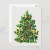 ヴィンテージメリークリスマスツリーのご挨拶 ポストカード (正面/裏面)