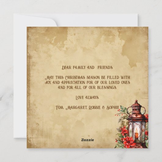 ヴィンテージメリークリスマスツリーサンタクロース犬の贈り物 シーズンカード (裏面)