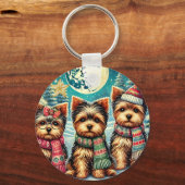 ヴィンテージメリークリスマステリアヨースキルヨークシャーテリア キーホルダー (裏面)