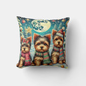 ヴィンテージメリークリスマステリアヨースキルヨークシャーテリア クッション (正面)