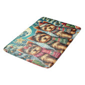 ヴィンテージメリークリスマステリアヨースキルヨークシャーテリア バスマット (アングル)