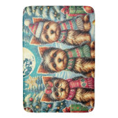 ヴィンテージメリークリスマステリアヨースキルヨークシャーテリア バスマット (正面縦)