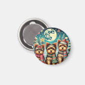 ヴィンテージメリークリスマステリアヨースキルヨークシャーテリア マグネット (正面/裏面)