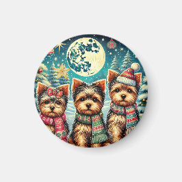 ヴィンテージメリークリスマステリアヨースキルヨークシャーテリア マグネット