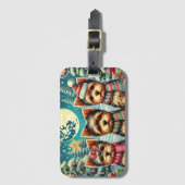 ヴィンテージメリークリスマステリアヨースキルヨークシャーテリア ラゲッジタグ (正面縦)