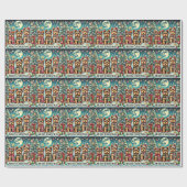 ヴィンテージメリークリスマステリアヨースキルヨークシャーテリア ラッピングペーパー (フラット)