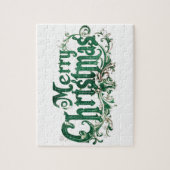 ヴィンテージメリークリスマスデザイン2 ジグソーパズル (縦)