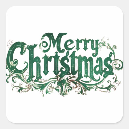 ヴィンテージメリークリスマスデザイン2 スクエアシール (正面)