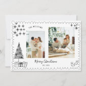 ヴィンテージメリークリスマスドードル写真 シーズンカード (正面)