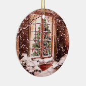 ヴィンテージメリークリスマスハウス セラミックオーナメント (右)