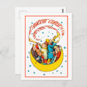 ヴィンテージメリークリスマスハッピーニューイヤー ポストカード (正面/裏面)