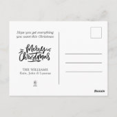 ヴィンテージメリークリスマスビクトリアンガールコラージュ ポストカード (裏面)