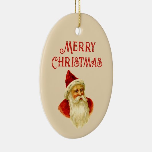 ヴィンテージメリークリスマスビクトリアンサンタクロース セラミックオーナメント (右)