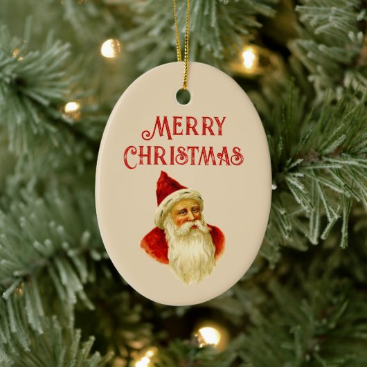ヴィンテージメリークリスマスビクトリアンサンタクロース セラミックオーナメント (ツリー)