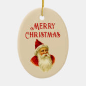 ヴィンテージメリークリスマスビクトリアンサンタクロース セラミックオーナメント (正面)