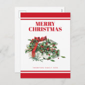 ヴィンテージメリークリスマスフェスティバルクリスマス シーズンポストカード (正面/裏面)