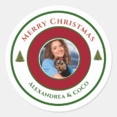 ヴィンテージメリークリスマスフォトパーソナライズ ラウンドシール (正面)