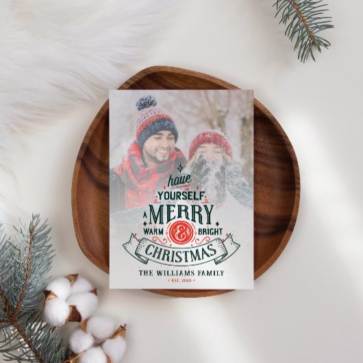 ヴィンテージメリークリスマスフォト シーズンカード