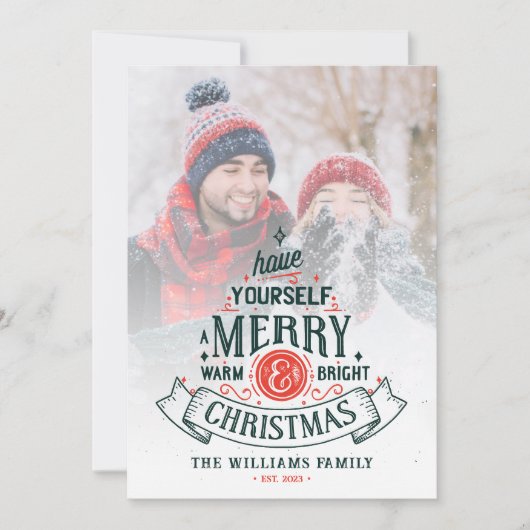 ヴィンテージメリークリスマスフォト シーズンカード (正面)