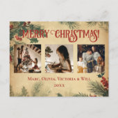 ヴィンテージメリークリスマスフォト シーズンポストカード (正面)