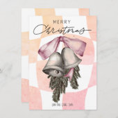 ヴィンテージメリークリスマスベルズがクリスマスを祝う シーズンカード (正面/裏面)